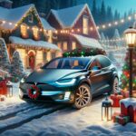 Tesla en paysage de Noel